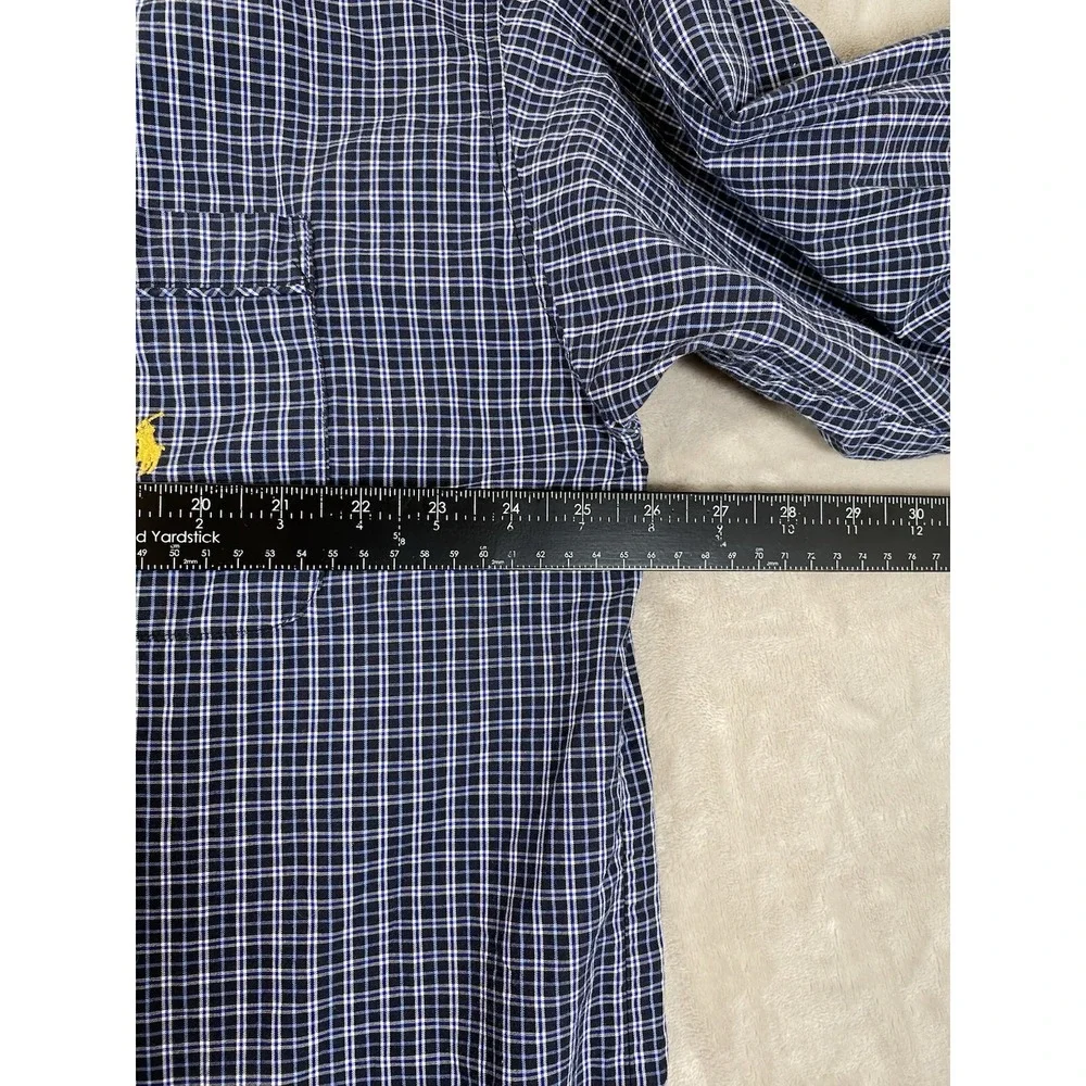 Polo Ralph Lauren Shirt Mens XL Blue White Plaid 100% Cotton Twill Pajama Top